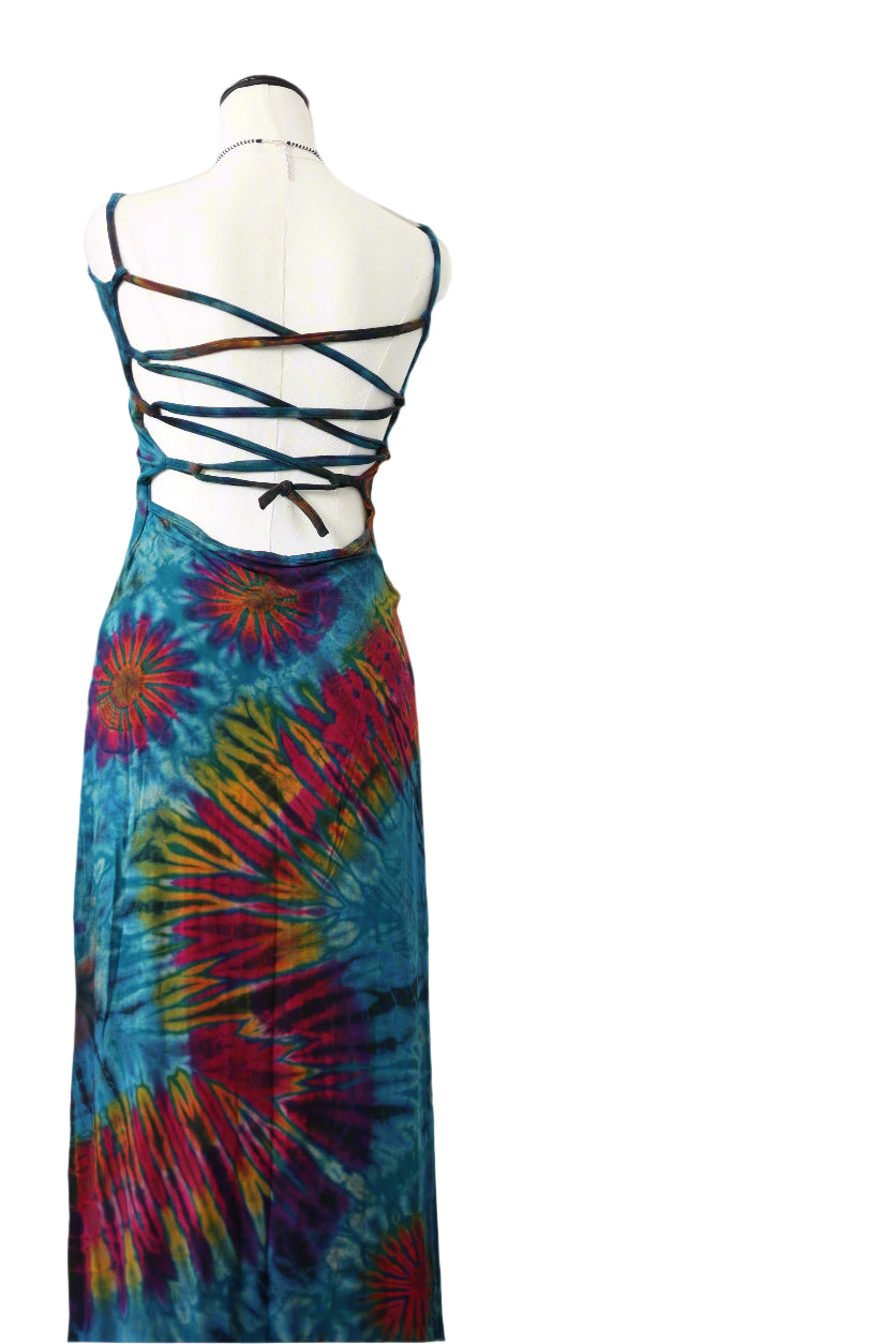 Green Hand Tie-Dye Dress