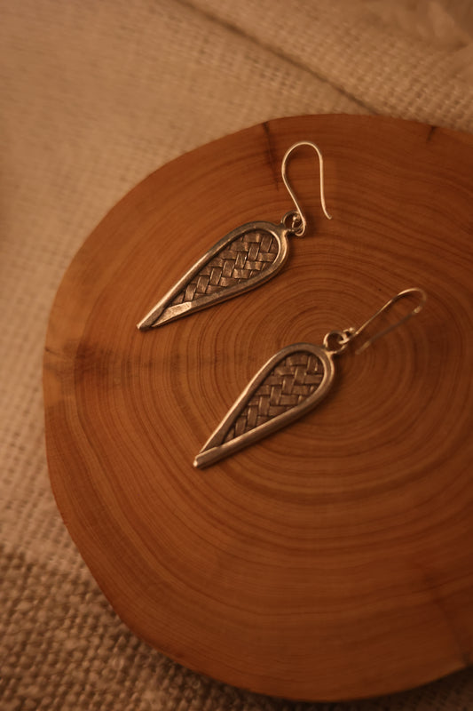 Weave Inspired handmade silver earrings
