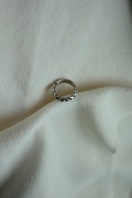 Unisex Braided Silver Ring