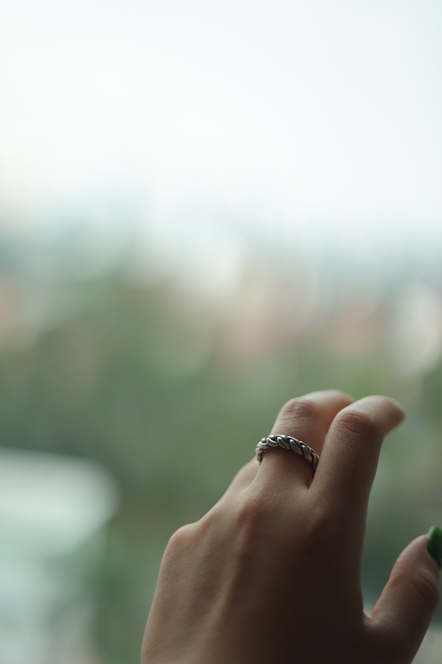 Unisex Braided Silver Ring