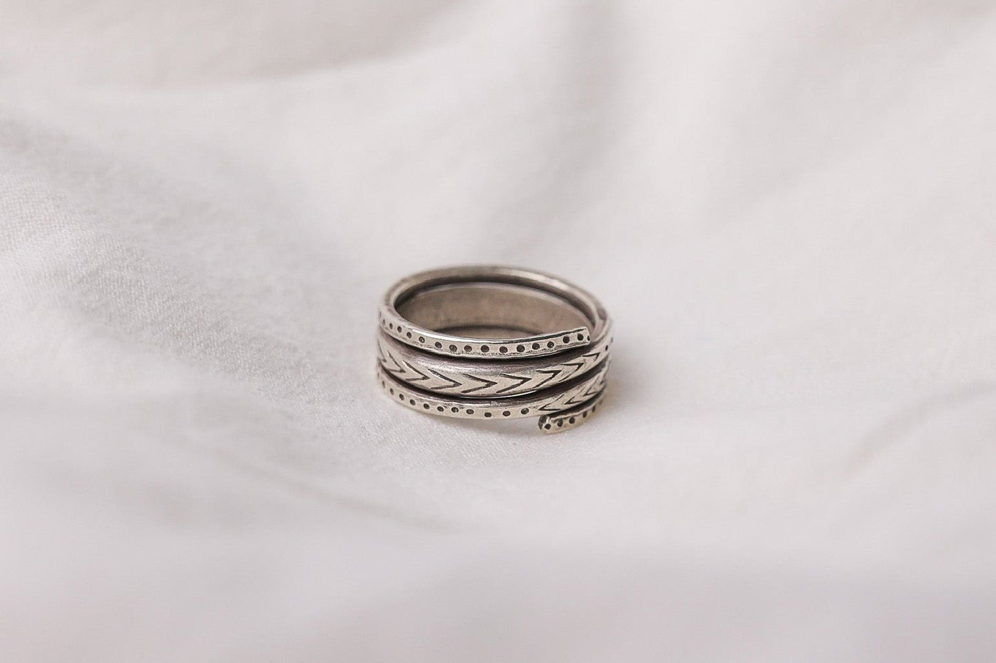 Handcrafted Silver Ring-Hill Tribe Pattern