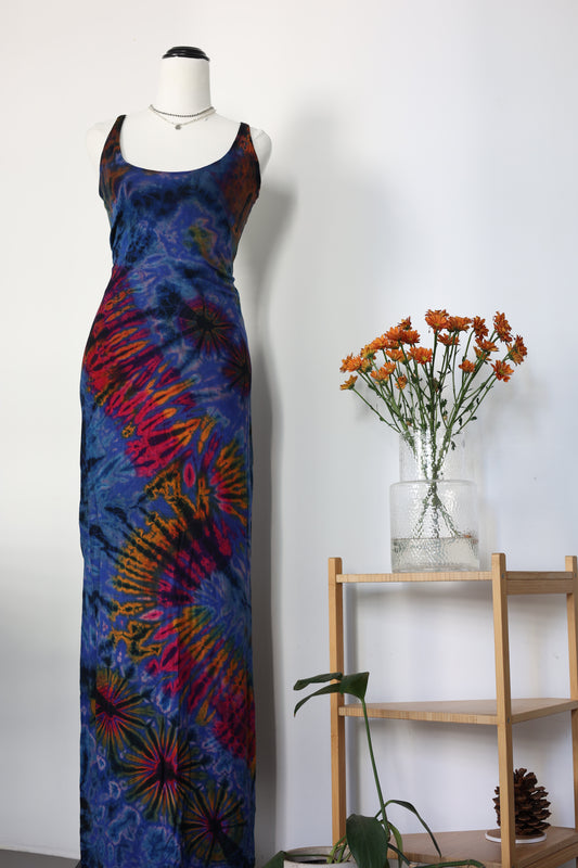 Blue&Purple Hand Tie-Dye Dress