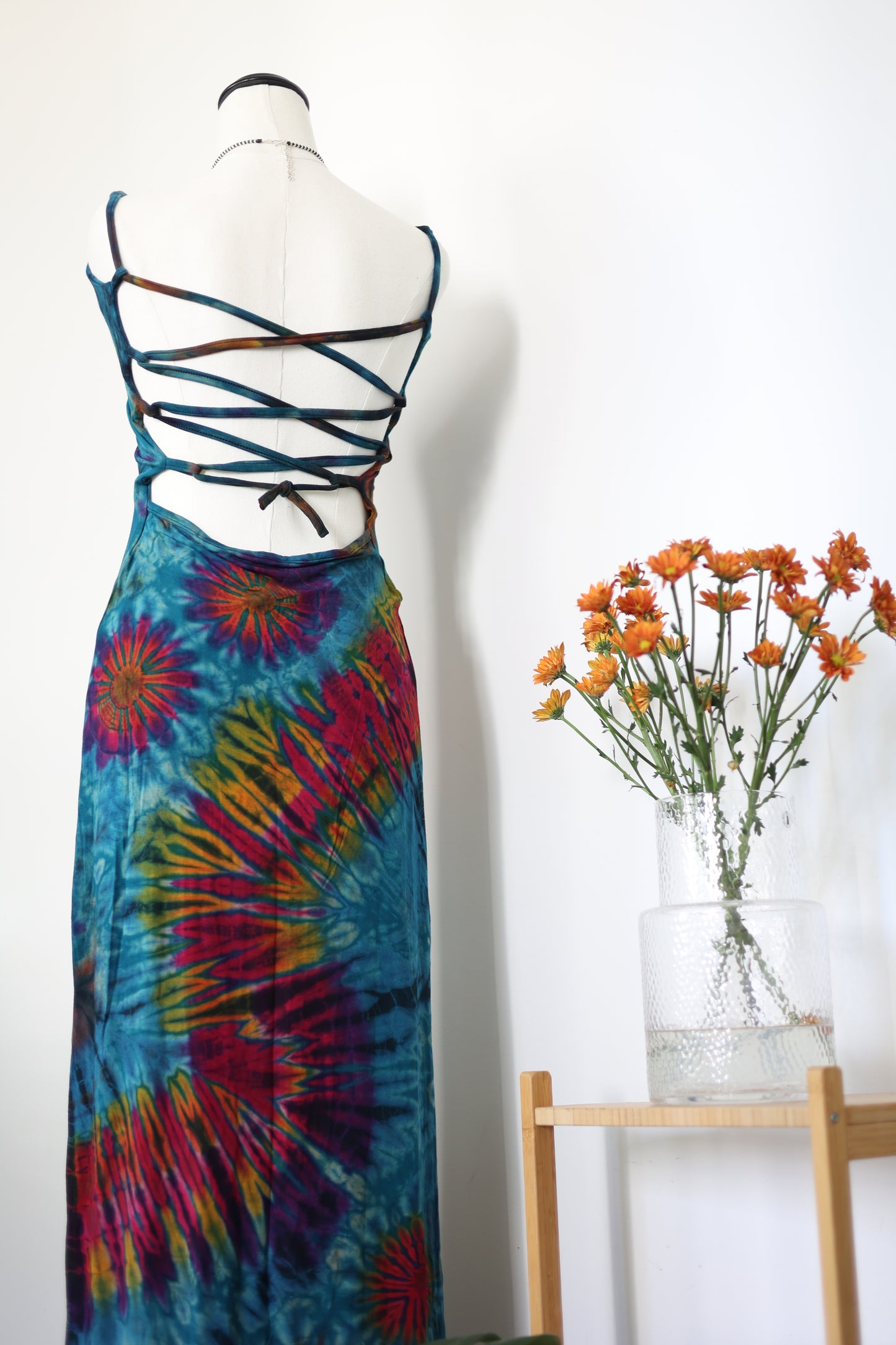 Green Hand Tie-Dye Dress