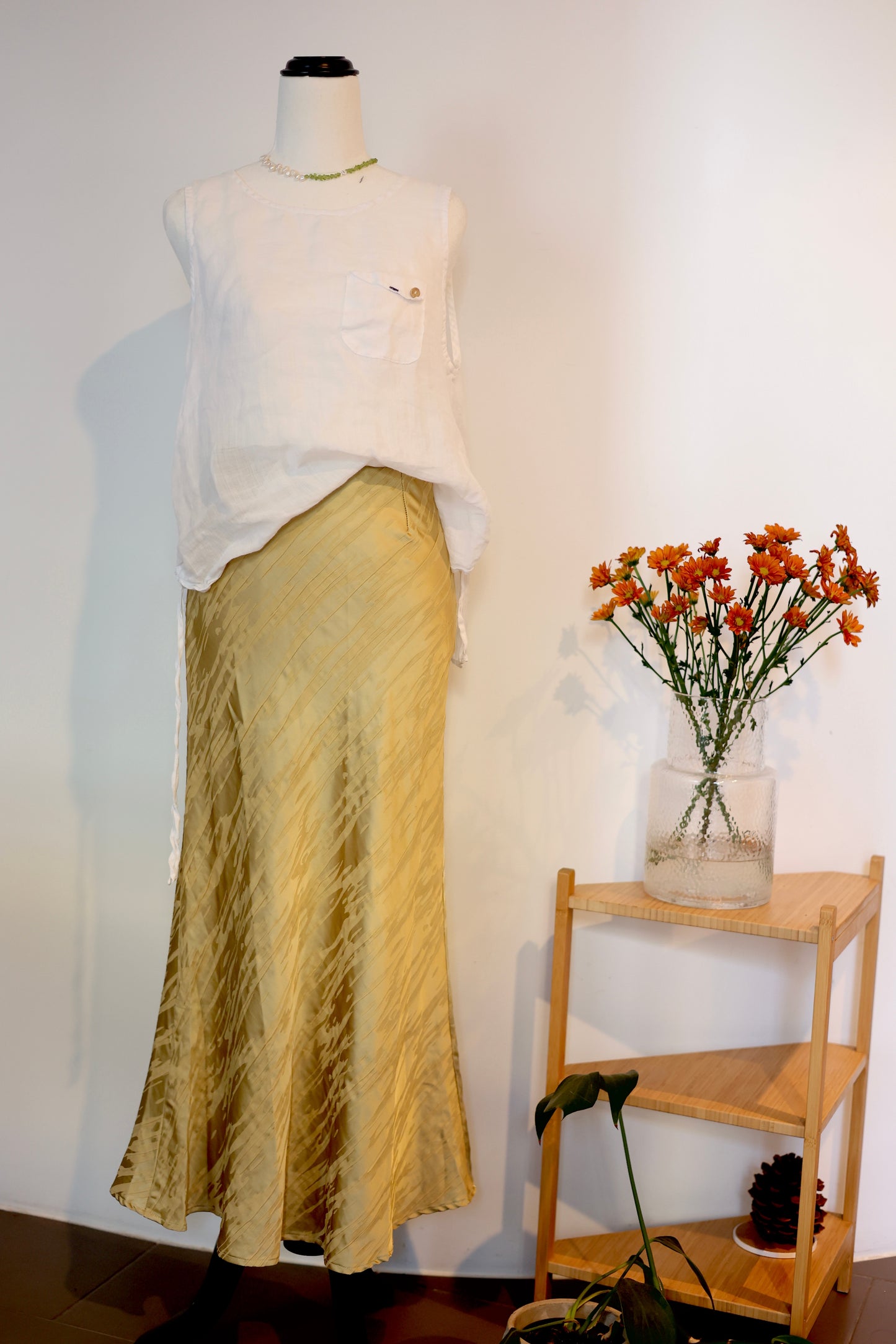 Gold Triacetate Skirt