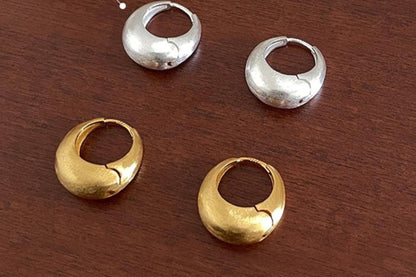 The Minimalist Basic Hoop - The Drop — rounded hoops in silver-tone and gold-tone finishes