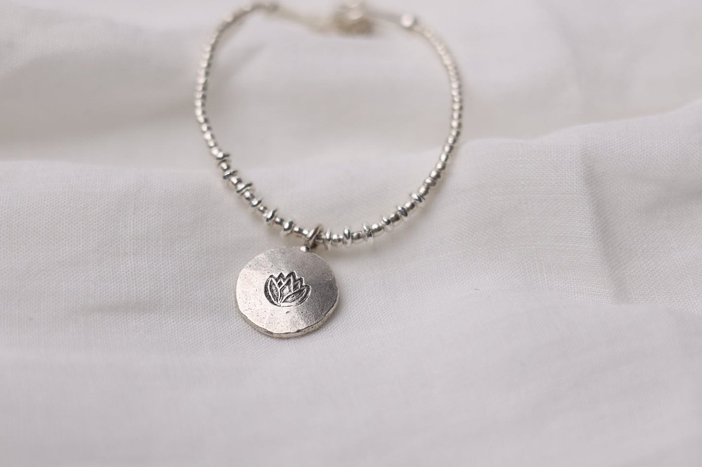 Handcrafted Hill Tribe Style Silver Bracelet- The Lotus