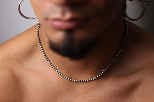 Handwoven Silver Necklace-Minimal Style