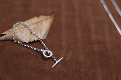 Handcrafted The Minimalist Basic Bracelet — chain bracelet and circular toggle detail