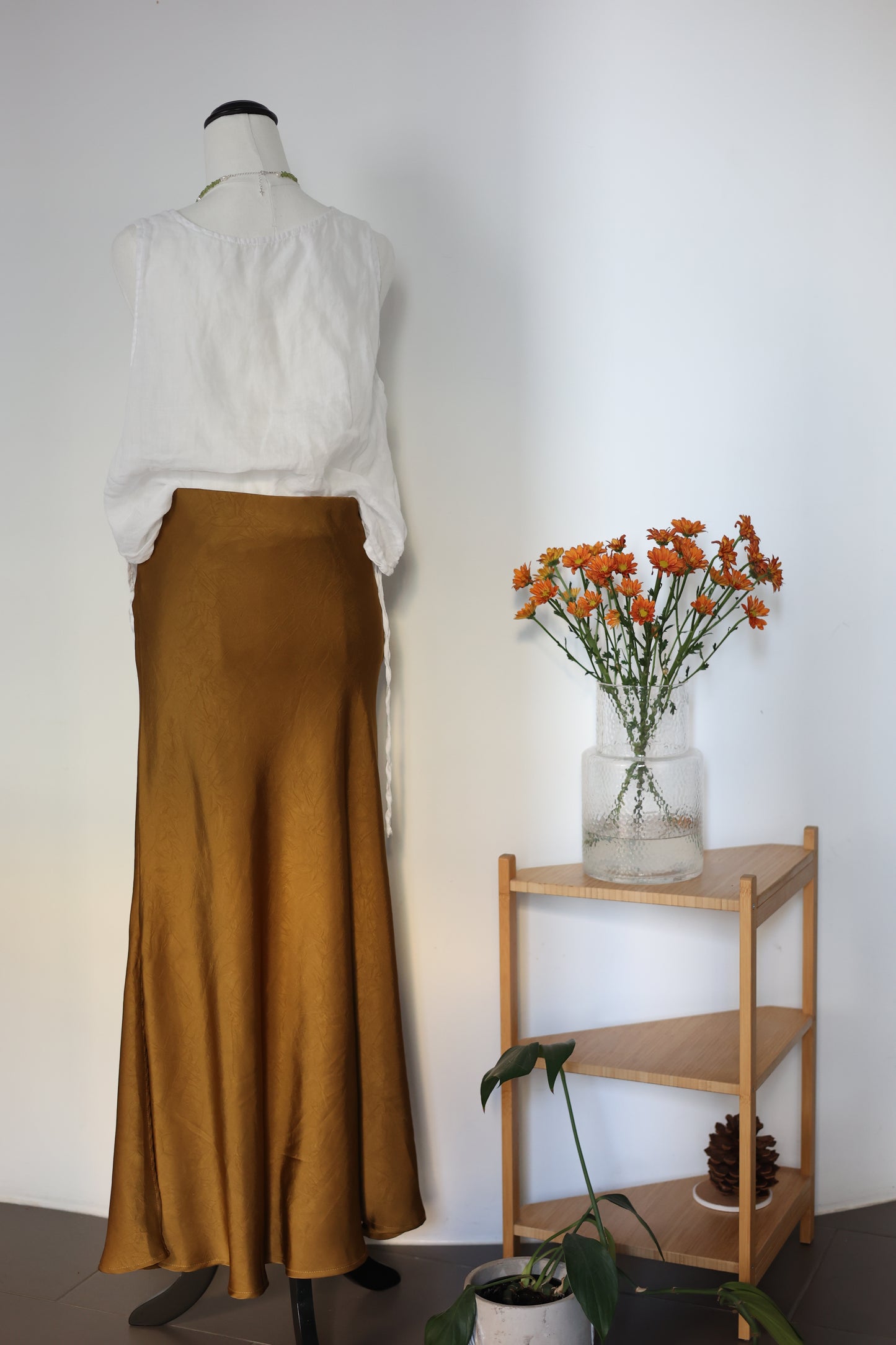 Bronze Sleek Triacetate Skirt