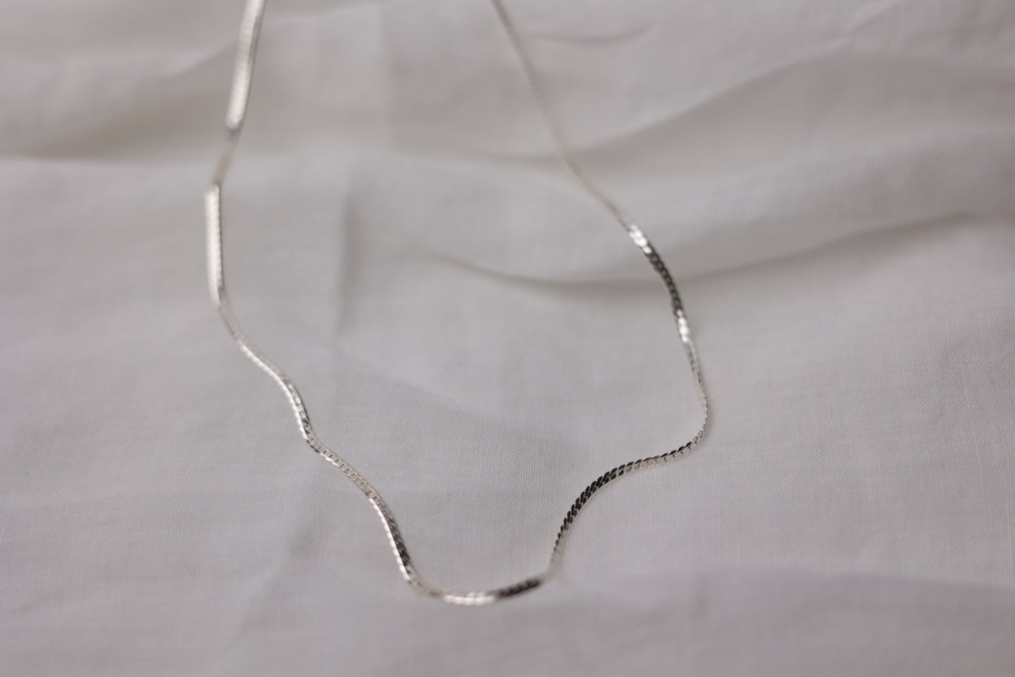 Handcrafted Minimalist Basic Silver Chain Necklace