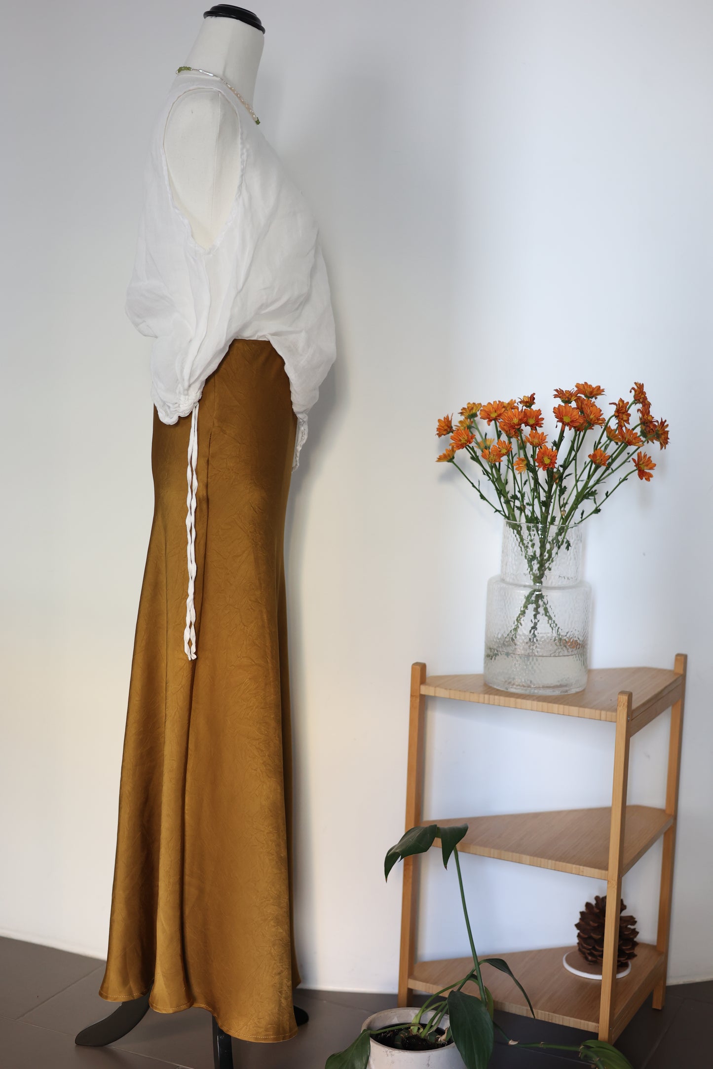 Bronze Sleek Triacetate Skirt