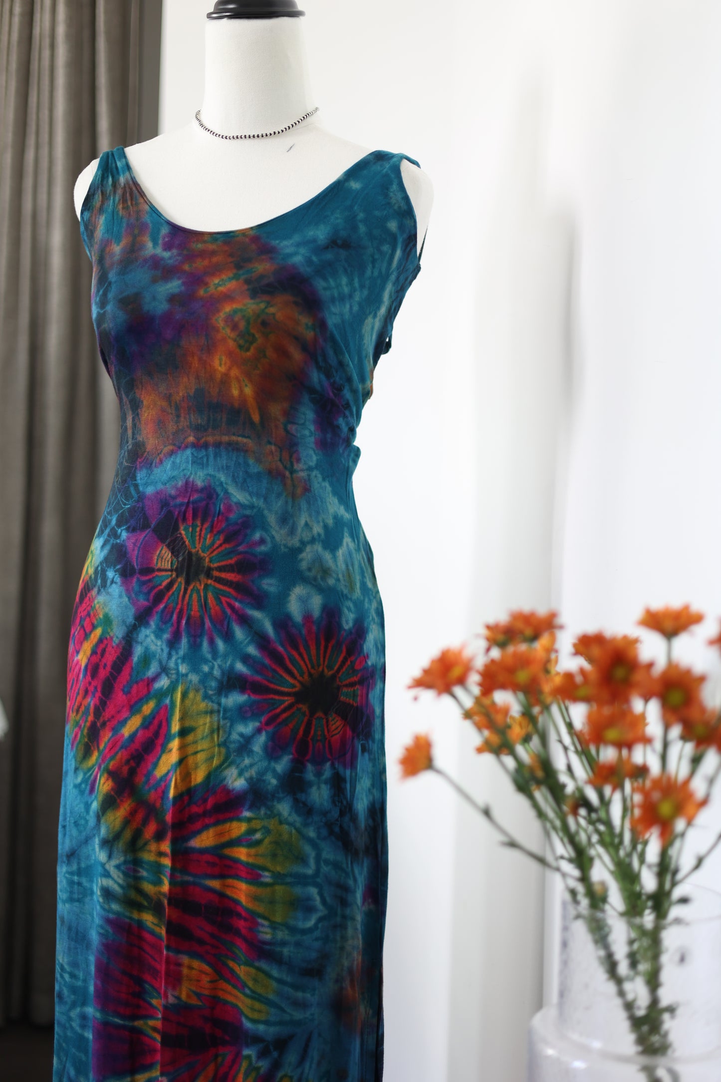 Green Hand Tie-Dye Dress