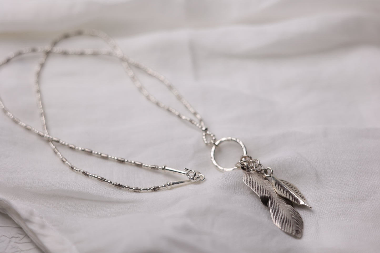 Handmade Hill Tribe Style Pure Silver Long Necklace