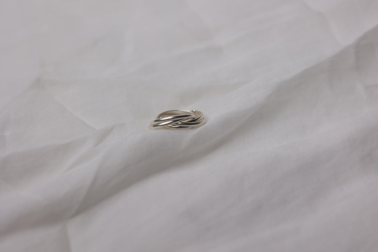 Handcrafted Interlocked Round Silver Ring