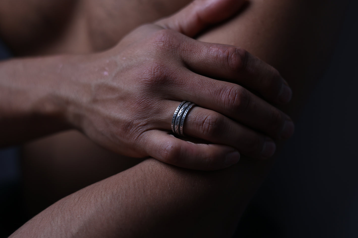 Handcrafted Silver Ring-Hill Tribe Pattern