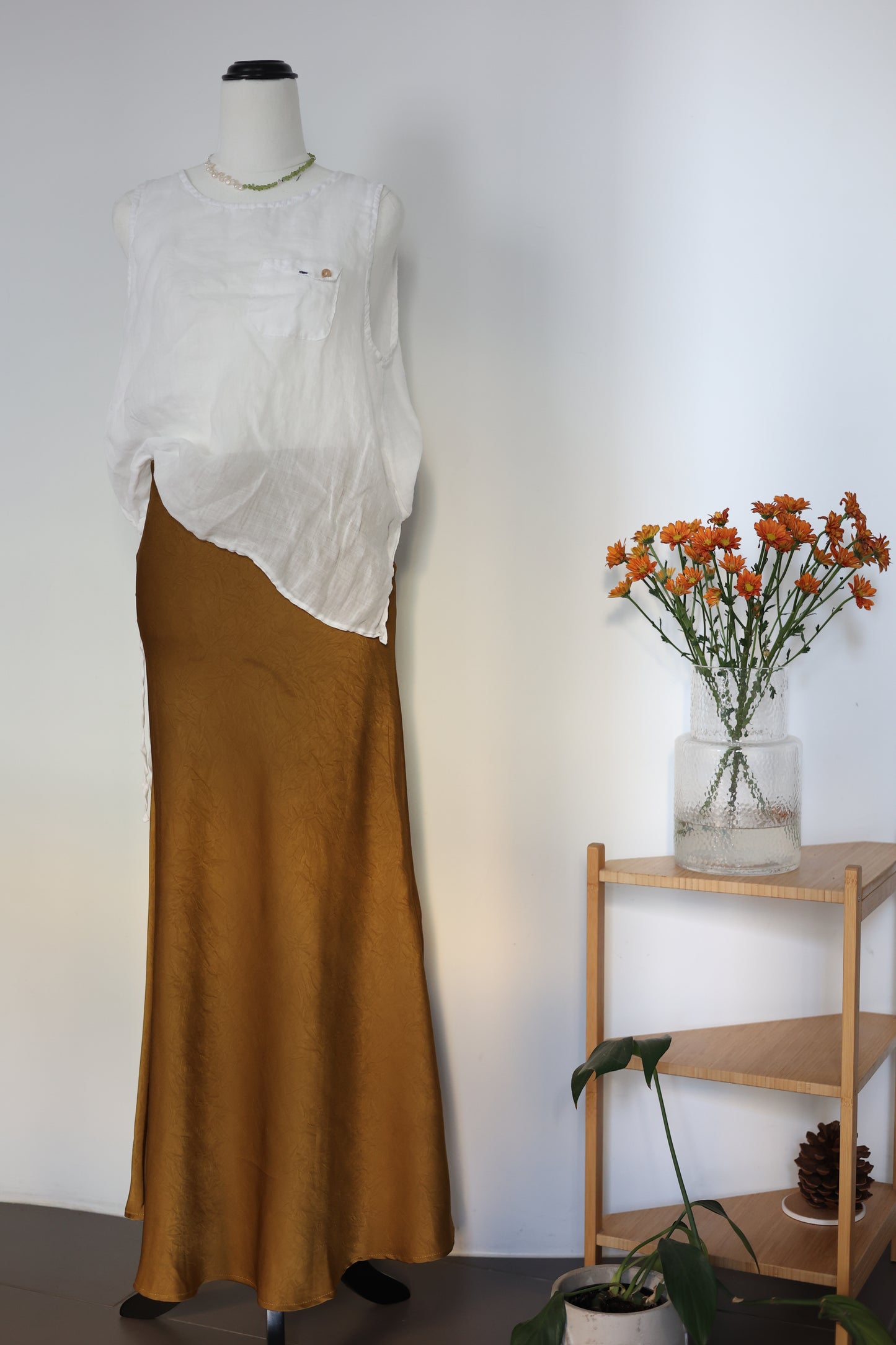 Bronze Sleek Triacetate Skirt