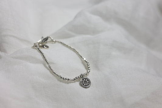 Handcrafted Hill Tribe Style Silver Bracelet- The Flower