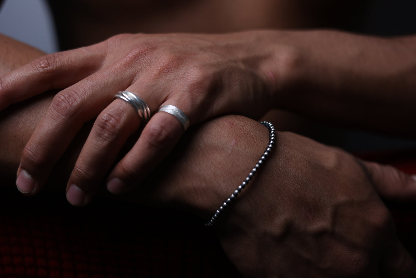 Handwoven Silver Beaded Bracelet