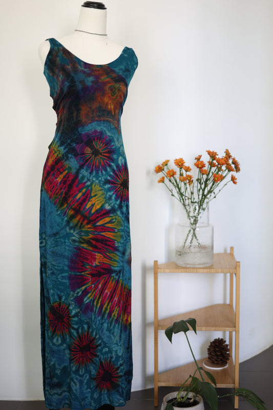 Green Hand Tie-Dye Dress