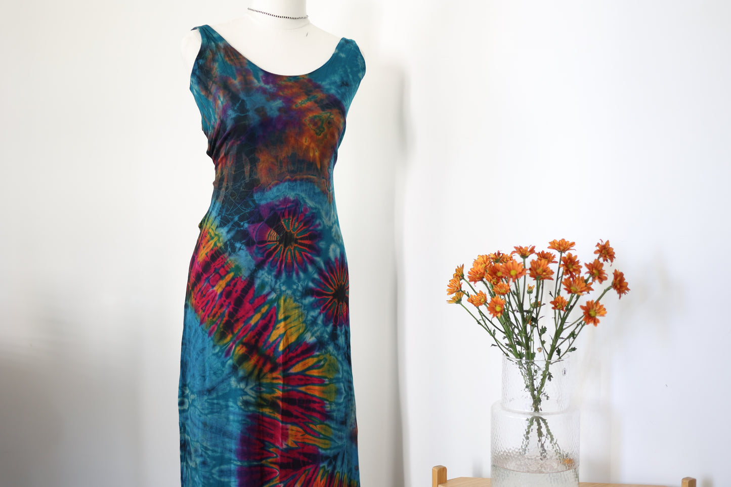 Green Hand Tie-Dye Dress