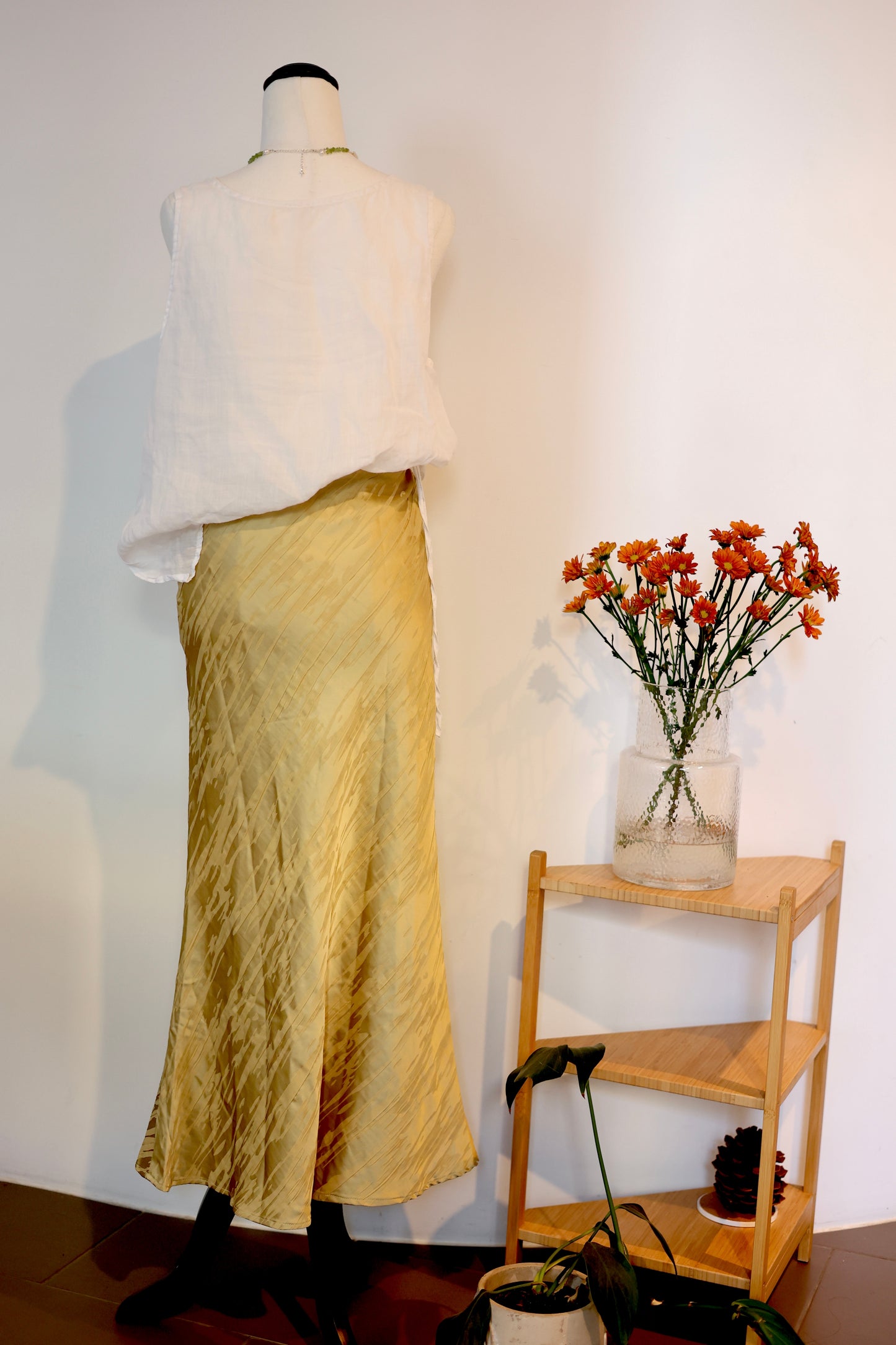 Gold Triacetate Skirt