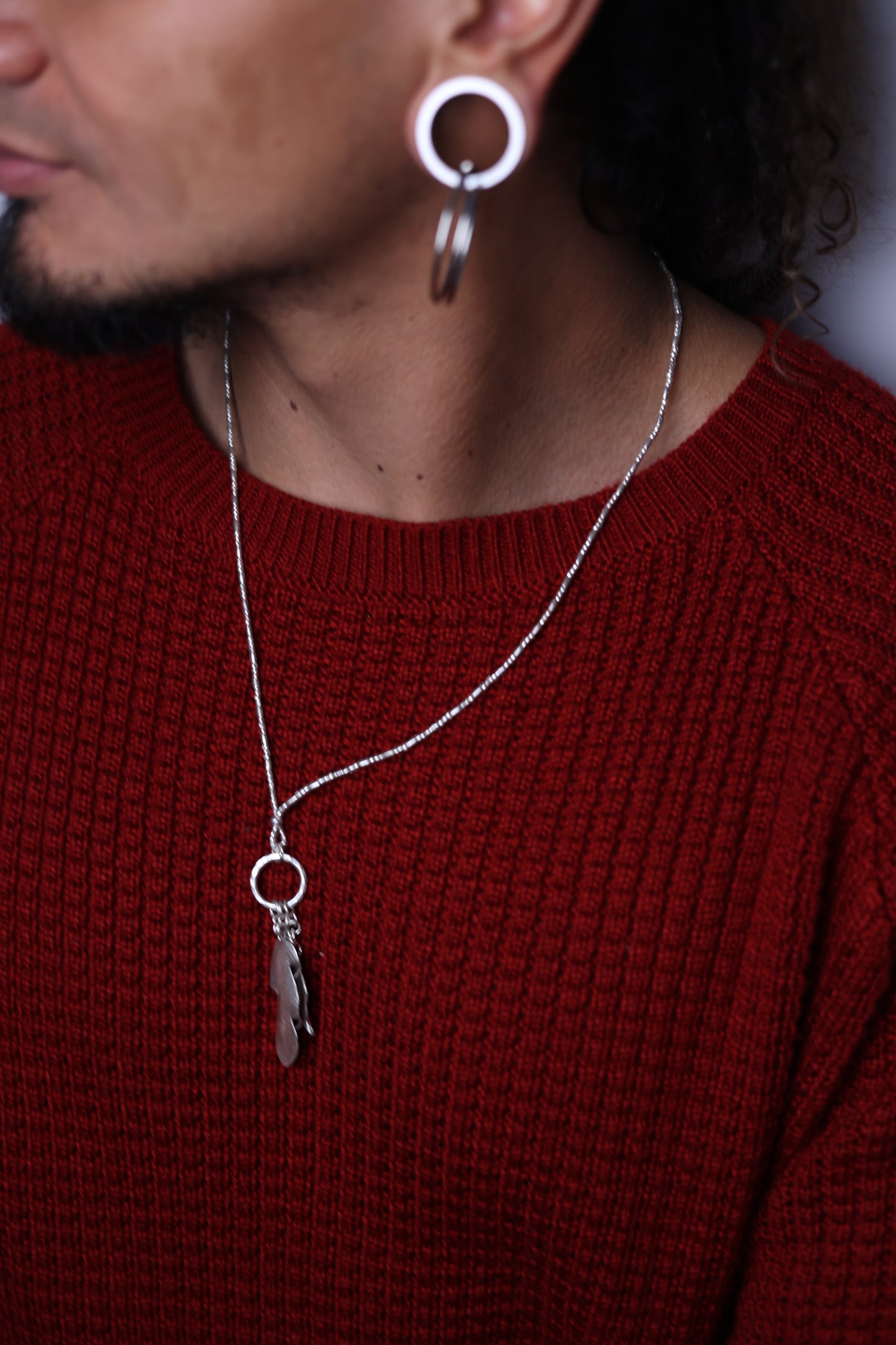 Handmade Hill Tribe Style Pure Silver Long Necklace