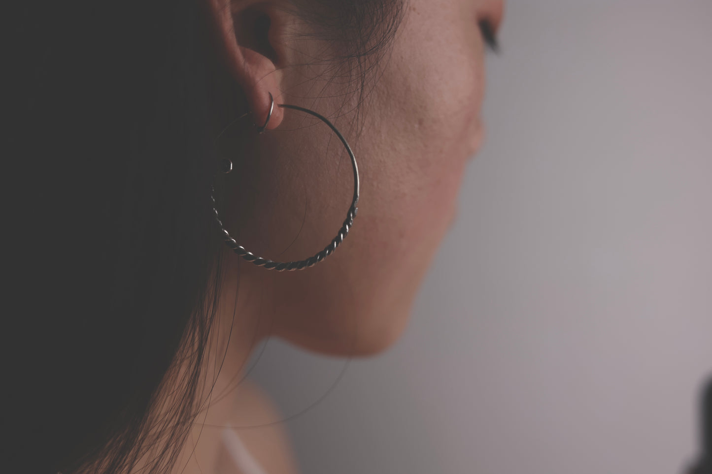 Handmade Braided Silver Ear Hoops