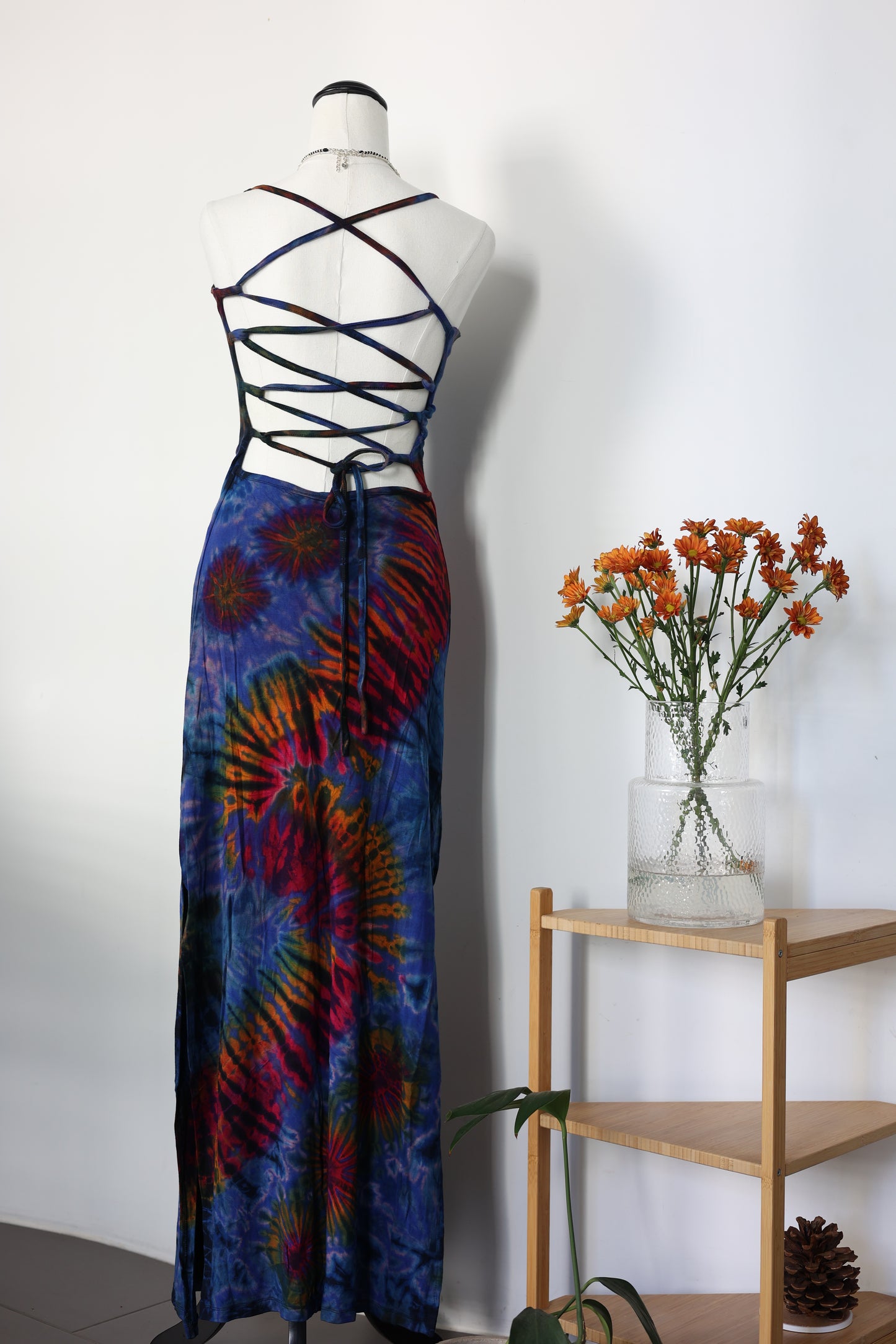 Blue&Purple Hand Tie-Dye Dress