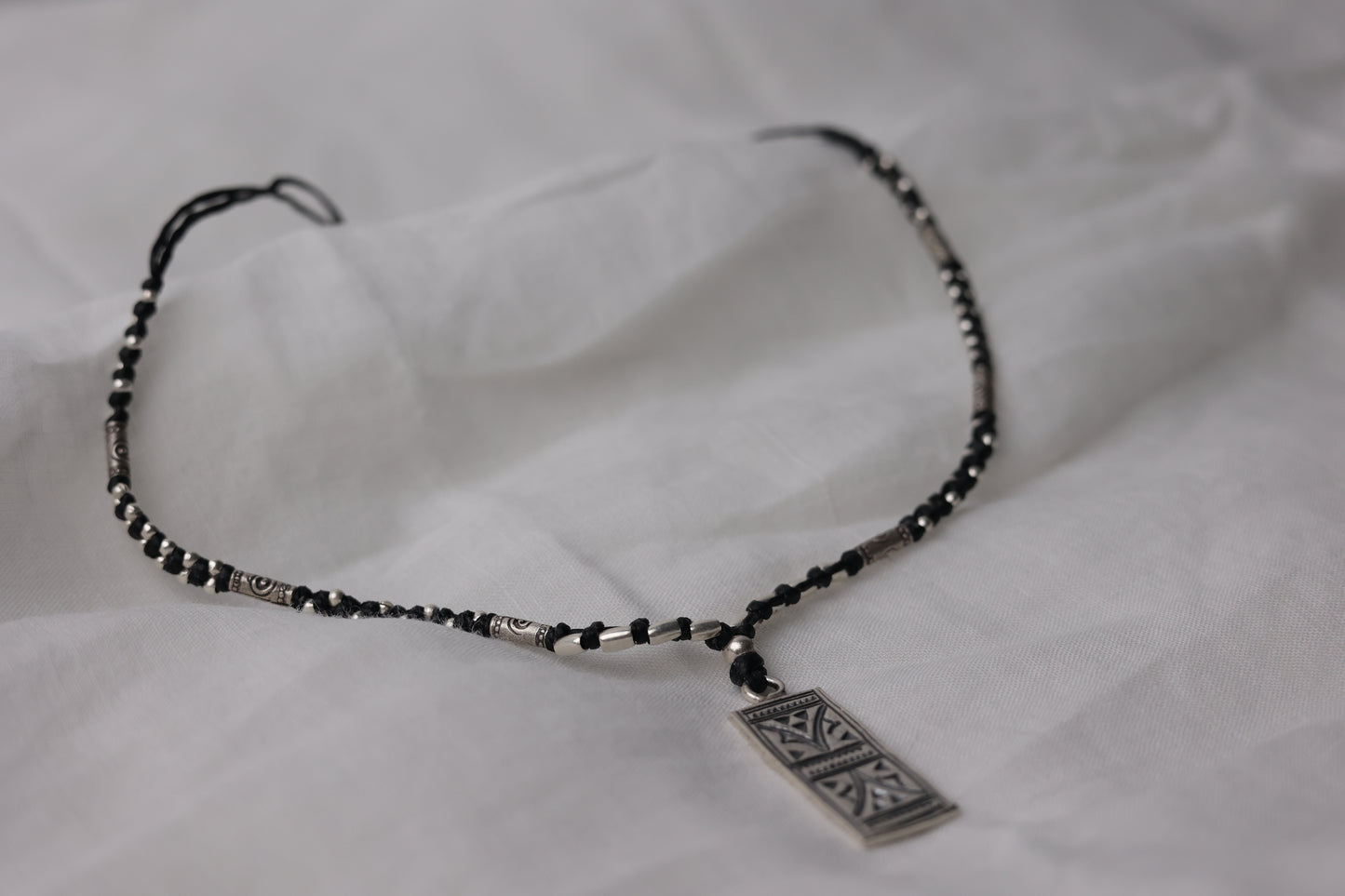 Handwoven Silver Necklace- The Luck