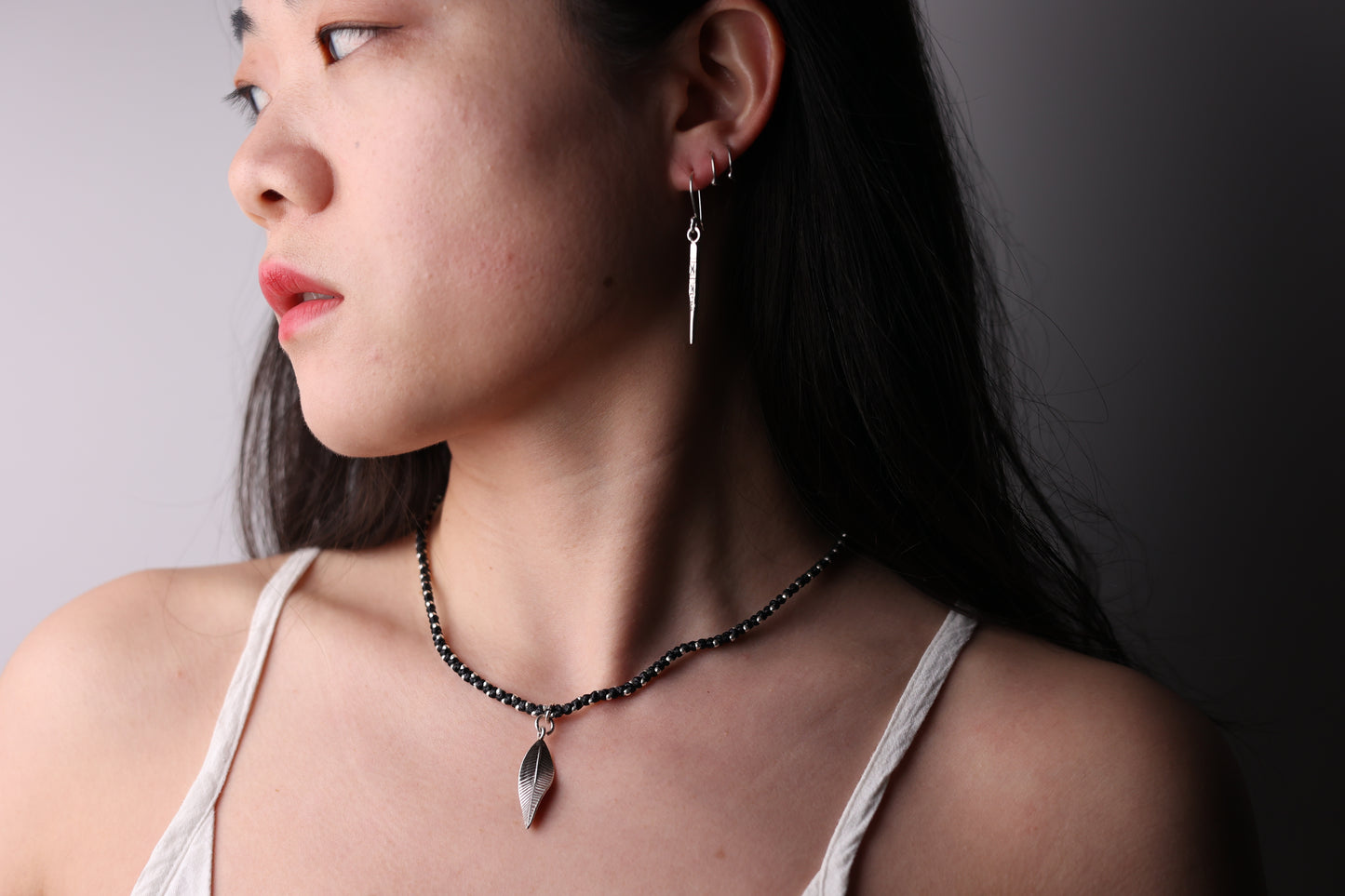 Handwoven Silver Necklace- The Leaf