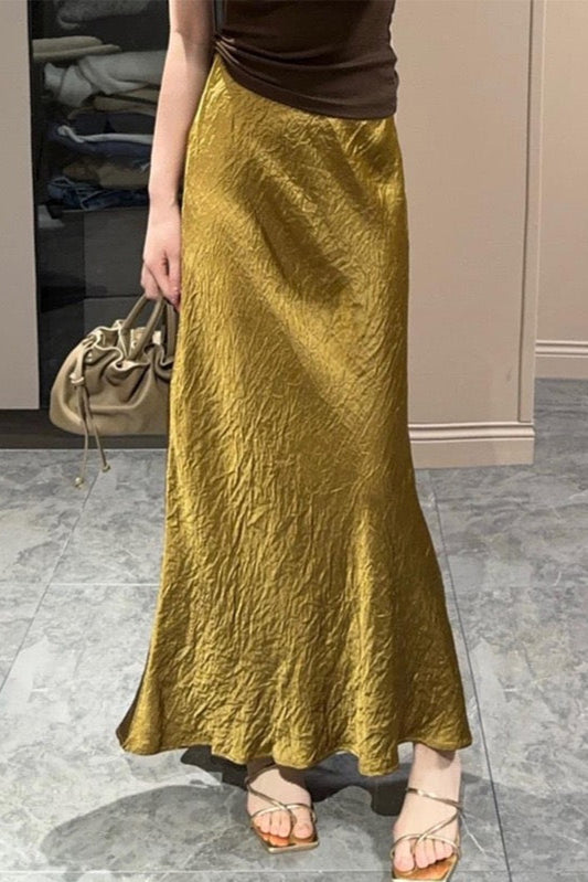 Bronze Sleek Triacetate Skirt